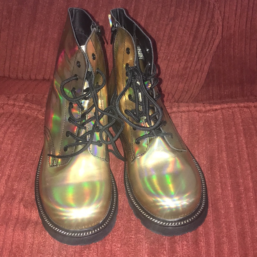 ✨😍 Gold Iridescent Combat Boots ✨😍